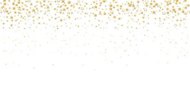 Vector illustration of Seamless pattern Gold stars confetti