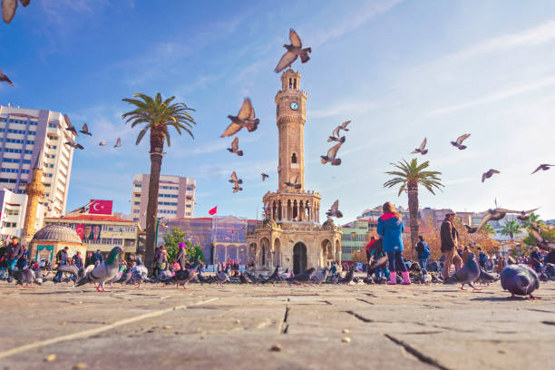 izmir clock tower - turmuhr stock-fotos und bilder