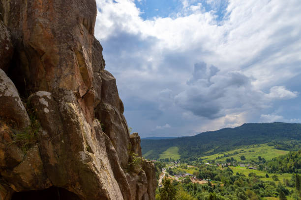 istock Beautiful rocks in the coniferous forest. Ukraine. 1284531721