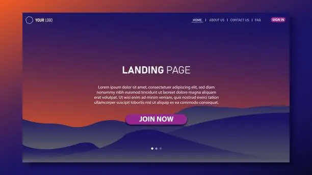 Vector illustration of UI background design for website. Landing page background