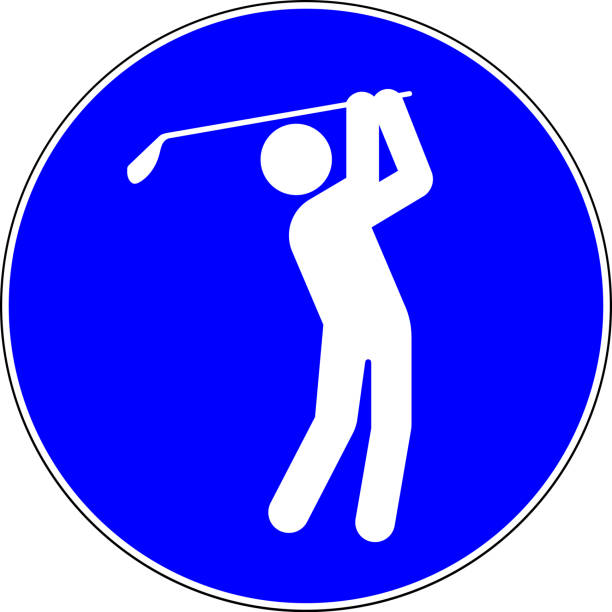 golfiści dopuścili niebieski znak - rules of golf stock illustrations