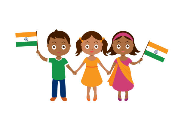 Cartoon Of Indian Flag Stock Photos, Pictures & Royalty-Free Images - iStock