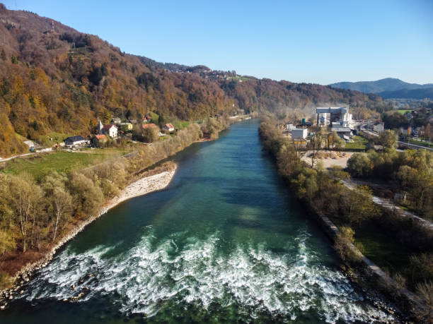 istock rough mountain river with rapids and autumn forest 1284537654