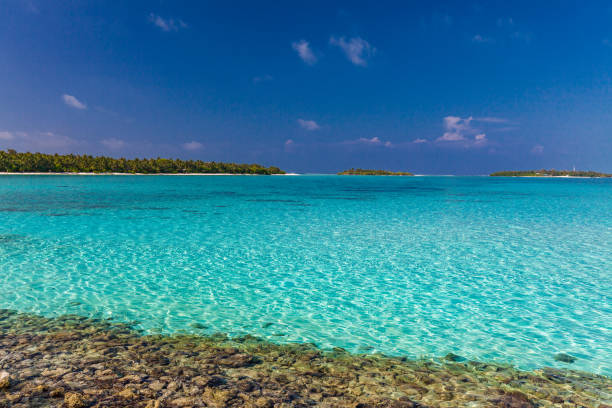 istock Beautiful summer beach paradise with sandy beach and villas 1284540213
