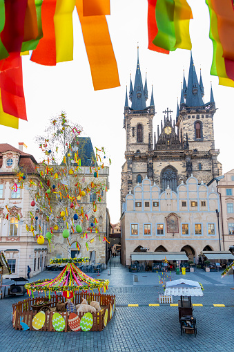 Easter decoration on the old town square, Prague, Czech Republic