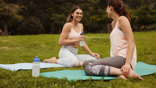 istock Water break during a fitness session 1284544629