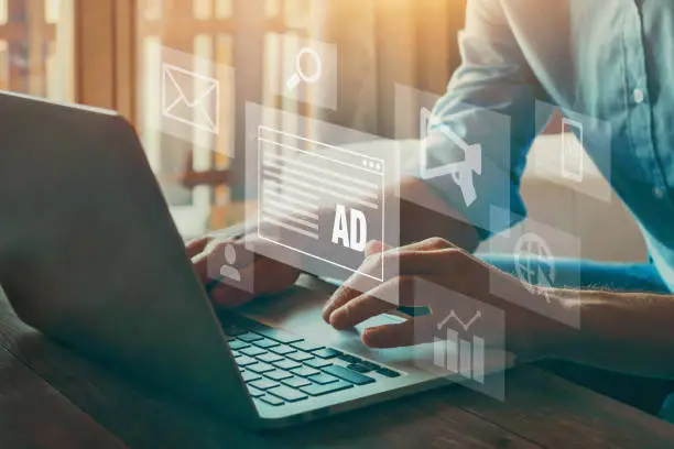 Photo of digital marketing concept, online advertisement