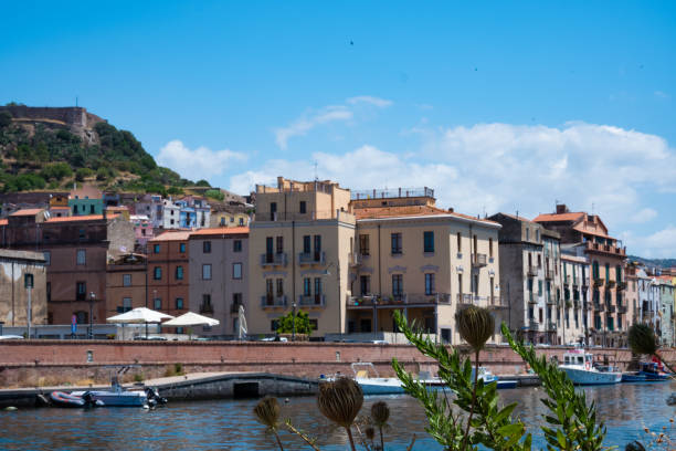 istock Bosa Town Landscape from Temo river 1284553351