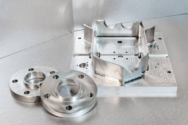 istock Semi-finished steel blank and flanges. Metal engineering. 1284554965