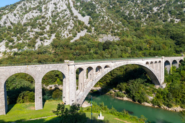 istock Solkan bridhe on the River Soca, Slovenia 1284556460