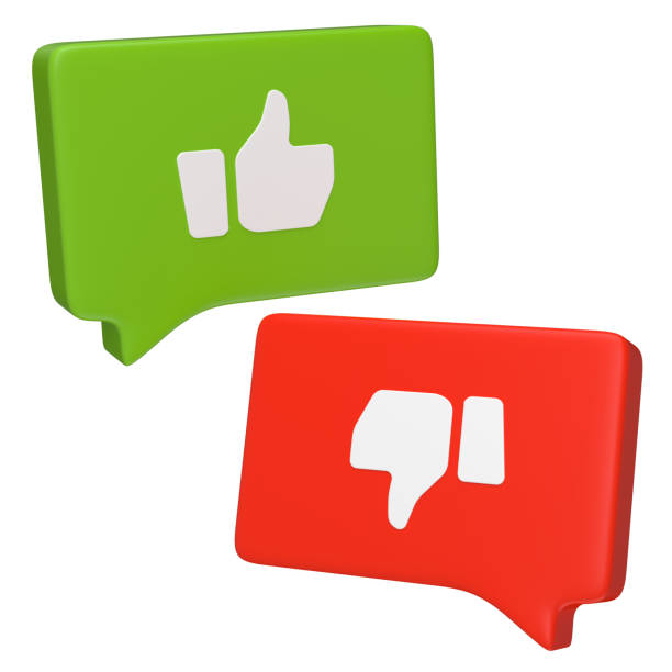istock Thumbs up and down sign. 3d illustration 3D render 1284565296