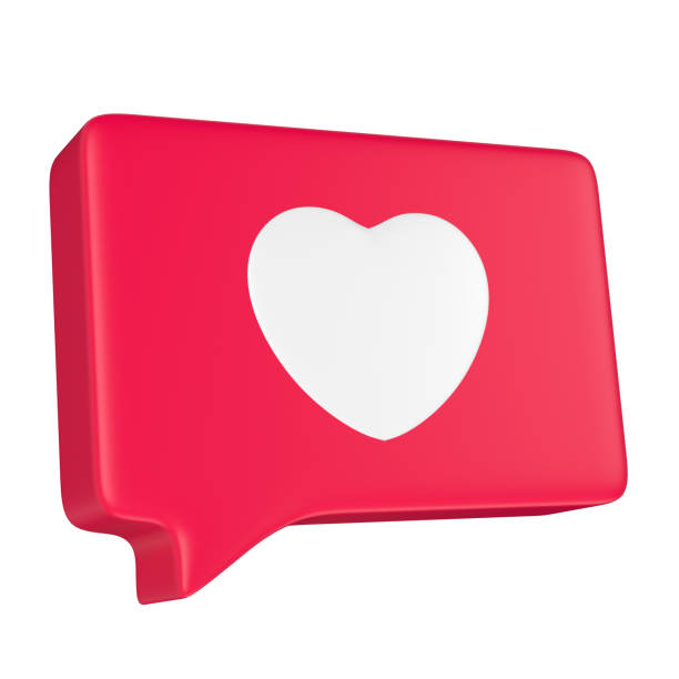 istock 3d social media notification love like heart icon on white background. 3D rendering 1284565304