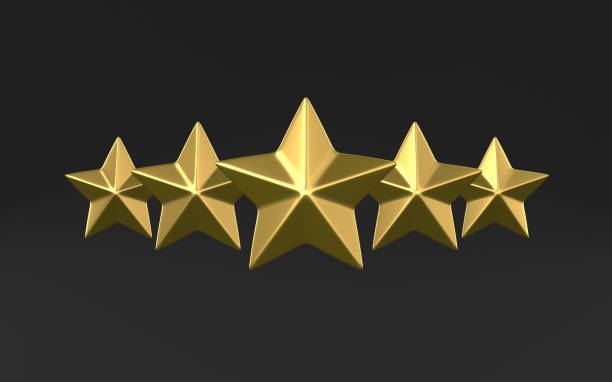 istock Golden stars isolated on black background. 3d illustration 3D render 1284566255