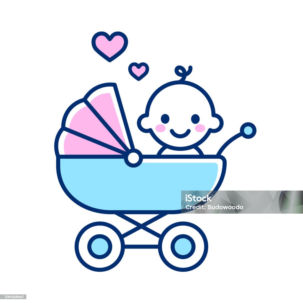 Cute Baby In Stroller Icon Stock Illustration - Download Image Now -  Newborn, Baby - Human Age, Baby Carriage - iStock