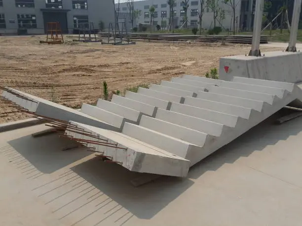 Photo of Picture of prefabricated stairs with connection reinforcement and landings