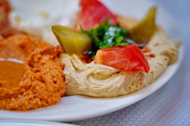 traditional Hatay meal oruk (icli kofte) and  tray (tepsi) kebab