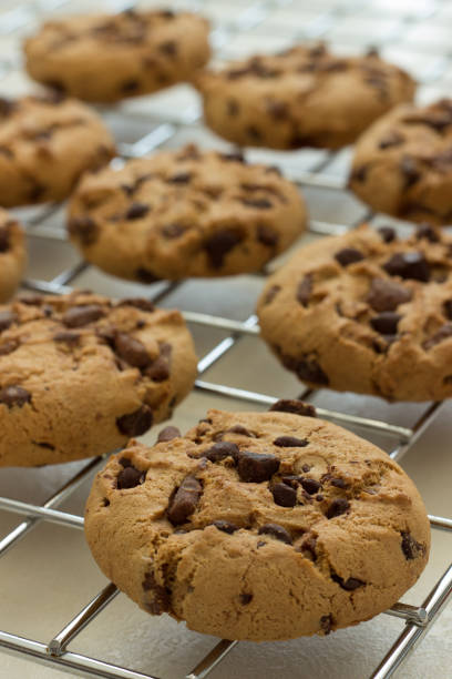 istock Chocolate chip cookies on a cooling rack 1284572772