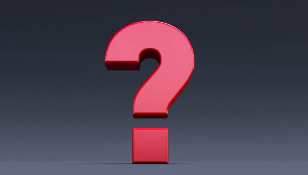 istock 3d render of red question mark on a black background, Question in black ground 1284572870