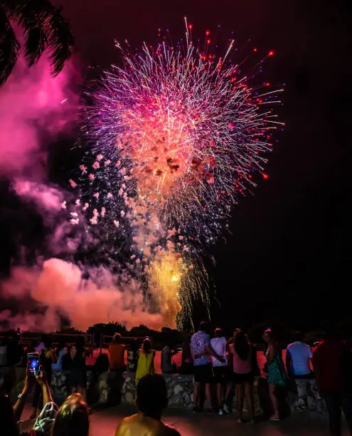 Fireworks off the beach in South beach miami in 2019