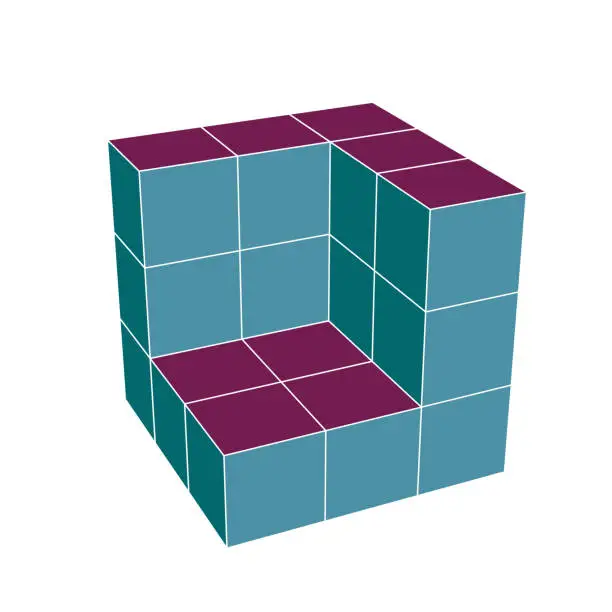 Geometry Cube Math Free intersection two cubes cube cub geometry mathematics 3d model ...