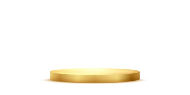 goldenes podium isoliert auf weißem hintergrund. vektor-design-element. - podium pedestal construction platform award stock-grafiken, -clipart, -cartoons und -symbole