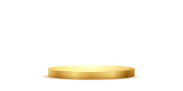 złote podium odizolowane na białym tle. element projektu wektorowego. - pedestal stock illustrations