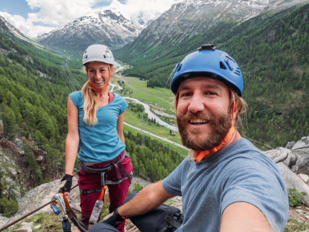 istock Couple taking selfie on Via Ferrata 1284589776
