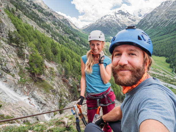 istock Couple taking selfie on Via Ferrata 1284591572