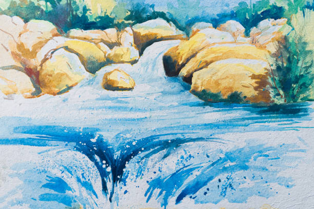 istock Watercolour painting of river 1284591591