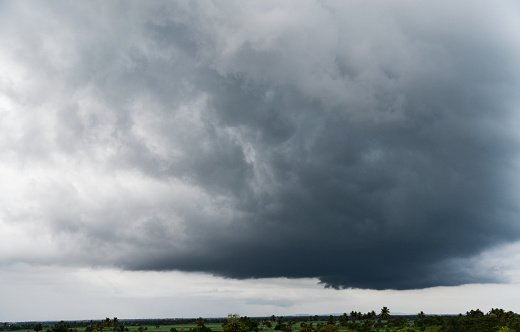 Gray clouds storm before rain