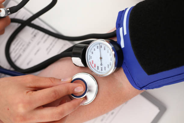 istock Focused photo on doctor that measuring pressure 1284594323