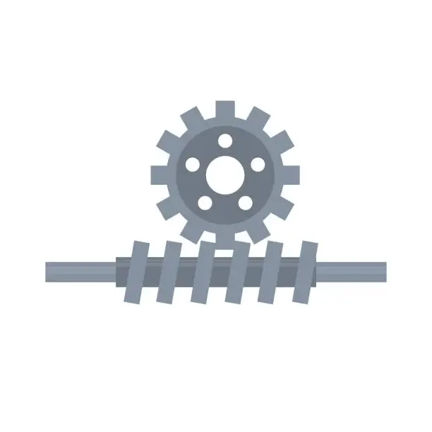 Vector illustration of Worm gear. Mechanism