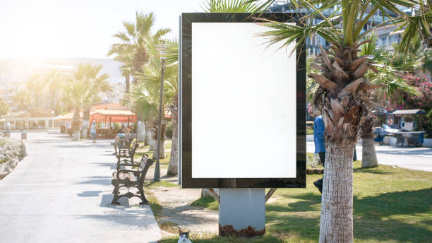 istock blank white vertical banner with empty place for advertising mockup 1284600832