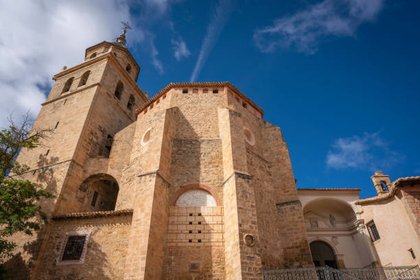 Albarracin cathedral century 16 th in Teruel Aragon declared one of the most beautiful villages in Spain