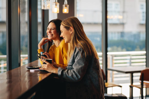 istock Friends meeting for a coffee on a weekend 1284604782