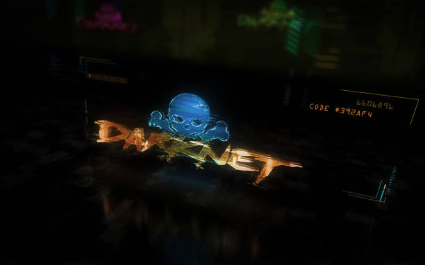 istock Cyberpunk style darknet cybercrime or darkweb 1284607131