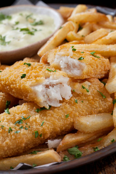 Crispy Fish Sticks and Fries with Tarter Sauce