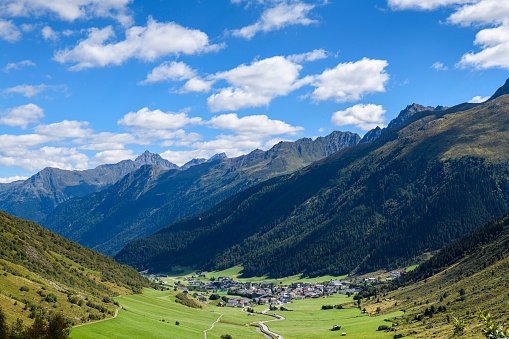 The small mountain village Galtuer in Tyrol, Austria