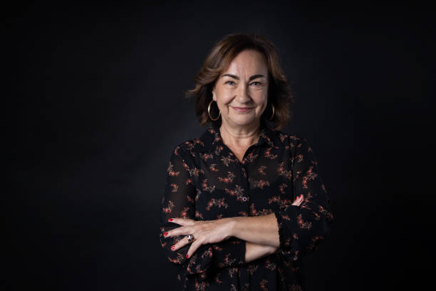 istock Senior woman studio portrait 1284611176