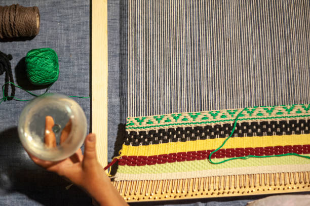 istock the weaving process with glass of white wine, top view 1284611479