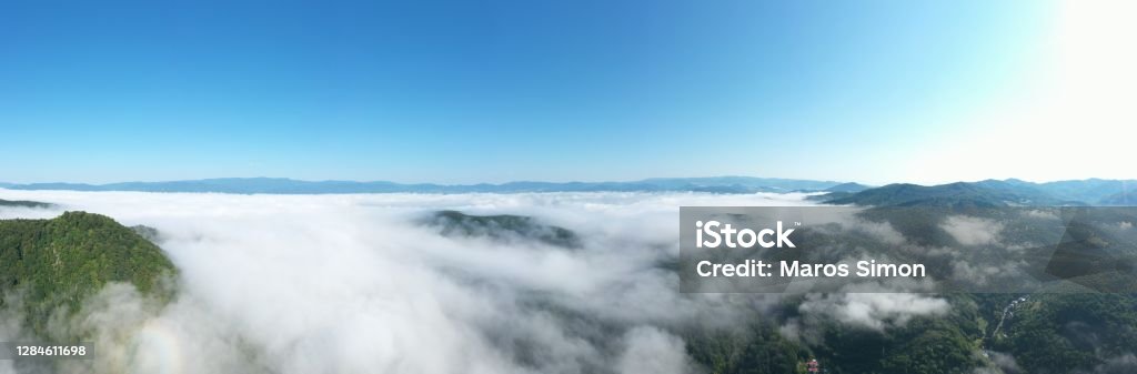 panoramic photography inversion over a small town drone shoot  panoramic photography inversion over a small town Adventure Stock Photo