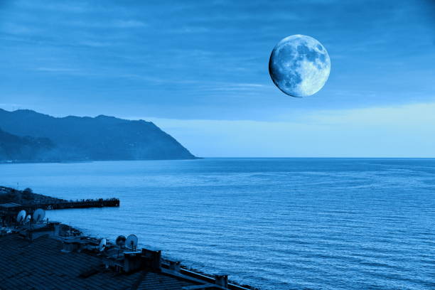 istock blue moon people silhouettes and landscape 1284612928