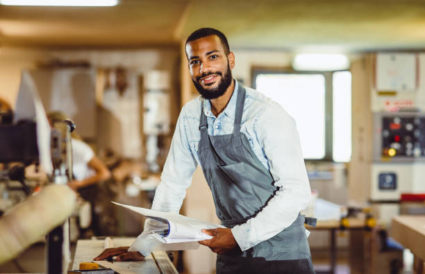 istock Portrait of a Male Carpenter at Work 1284614691