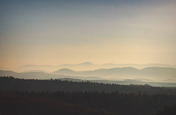 istock View on beautiful mountains Beskides in November in sunset 1284618044