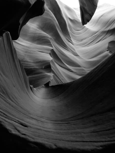 Rock Formation Antelope Canyon Natural Art formations from Antelope Canyon Arizona monochrome photos stock pictures, royalty-free photos & images