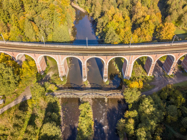 istock Aerial view of Old Stone railroad bridge 1284619406