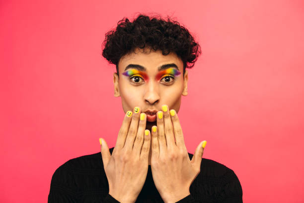 istock Transgender male with funky makeup 1284619736