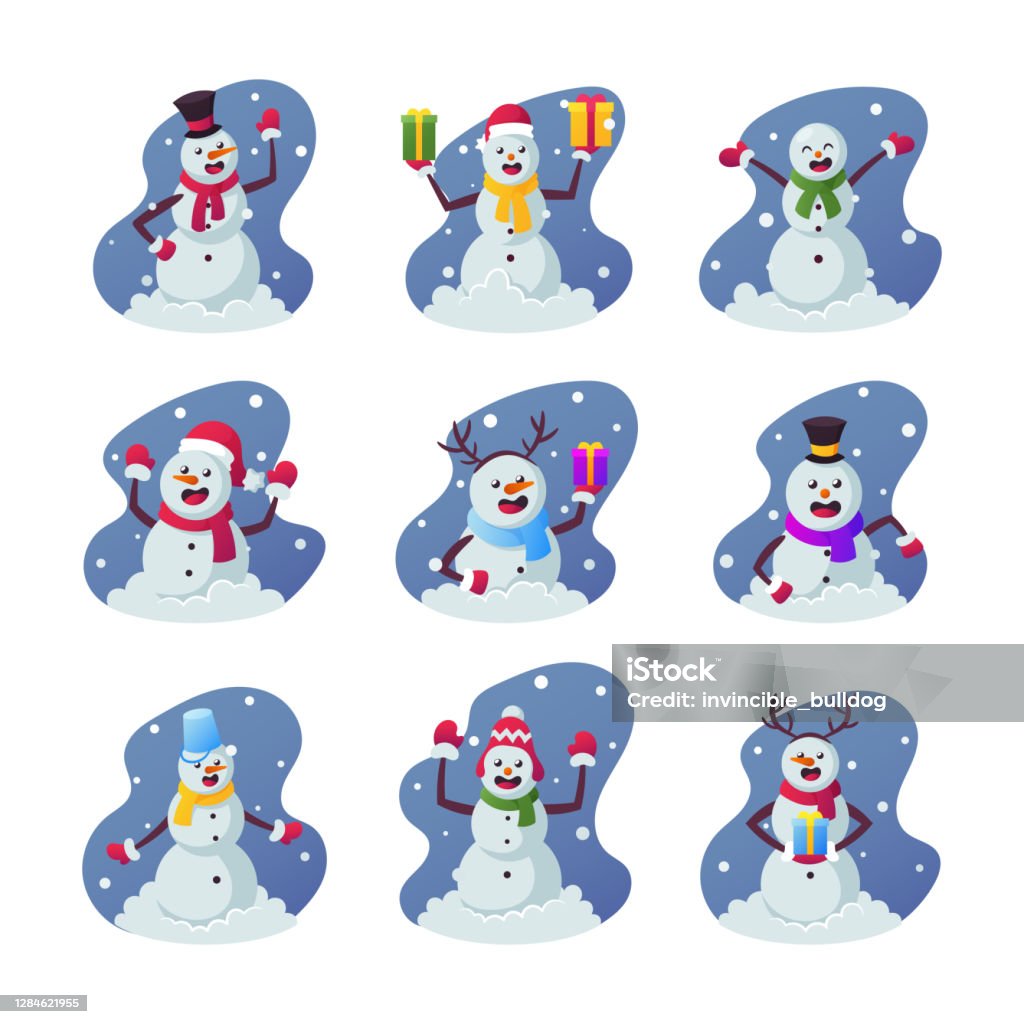 Ilustración de Set De Dibujos Animados Muñecos De Nieve Divertidos Personajes De Invierno Llevan Sombreros De Ropa Cálida Mitones Y Bufanda Presentaciones De Sujeción Y Cajas De Regalo y más Vectores Libres Ilustración de Set De Dibujos Animados Muñecos De Nieve Divertidos Personajes De Invierno Llevan Sombreros De Ropa Cálida Mitones Y Bufanda Presentaciones De Sujeción Y Cajas De Regalo y más Vectores Libres