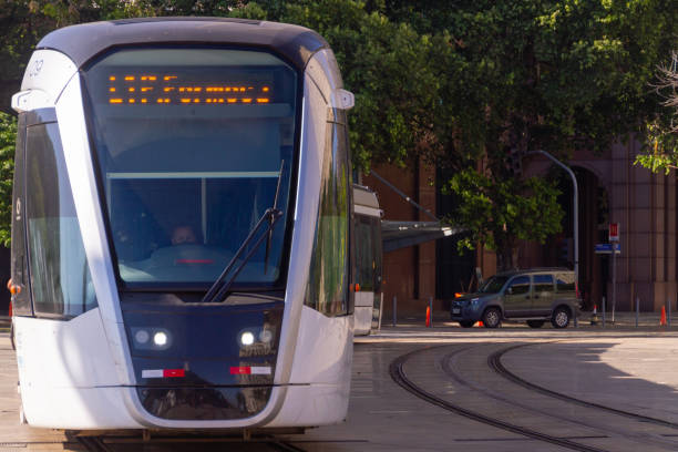 trem do vlt no centro do rio de janeiro - medicine and science travel locations railway transportation - fotografias e filmes do acervo