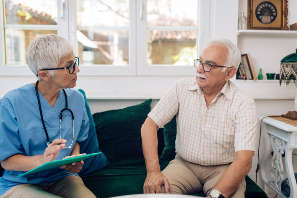 istock Nurse taking the anamnesis  from the senior patient 1284626619